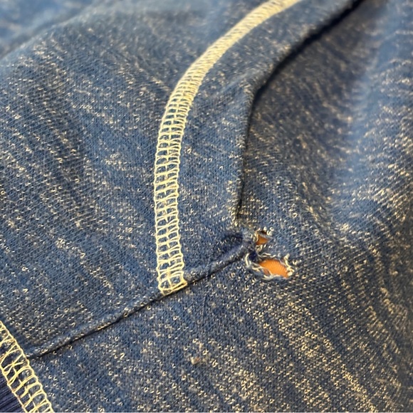 Majestic Blue NY Zip Up Hoodie with White Trim - Picture 5 of 6